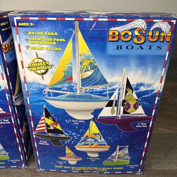 Bosun Boats By Reeves USA 12” Sailing Yacht New In Box ~set Of 2 - Picture 6 of 6